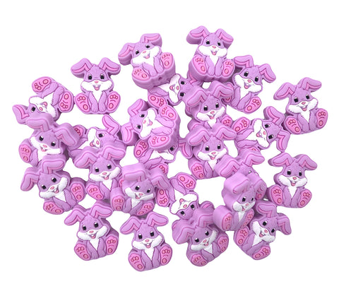 Purple Bunny Silicone Beads