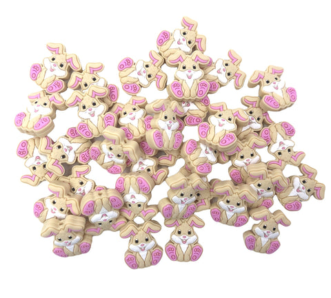 Beige Bunny Silicone Beads
