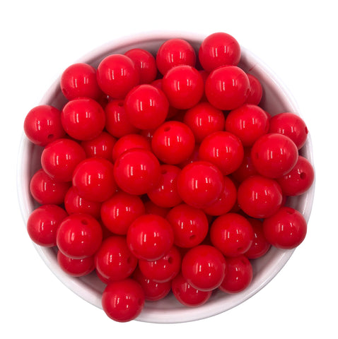 15mm Red Gloss Silicone Beads