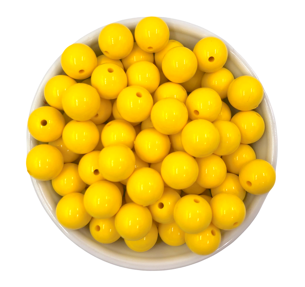 15mm Yellow Gloss Silicone Beads