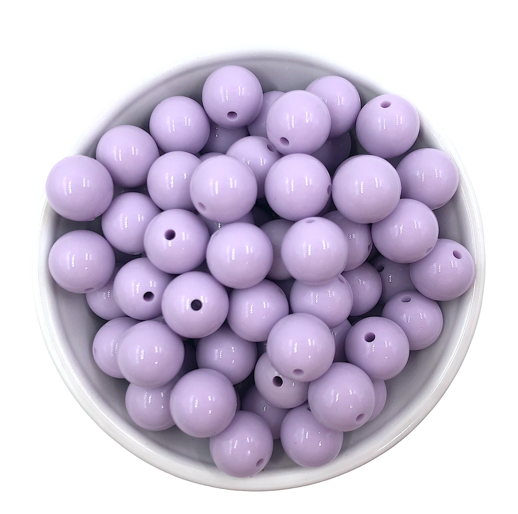 15mm Lavender Mist  Gloss Silicone Beads