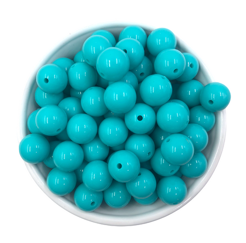 15mm Turquoise Gloss Silicone Beads