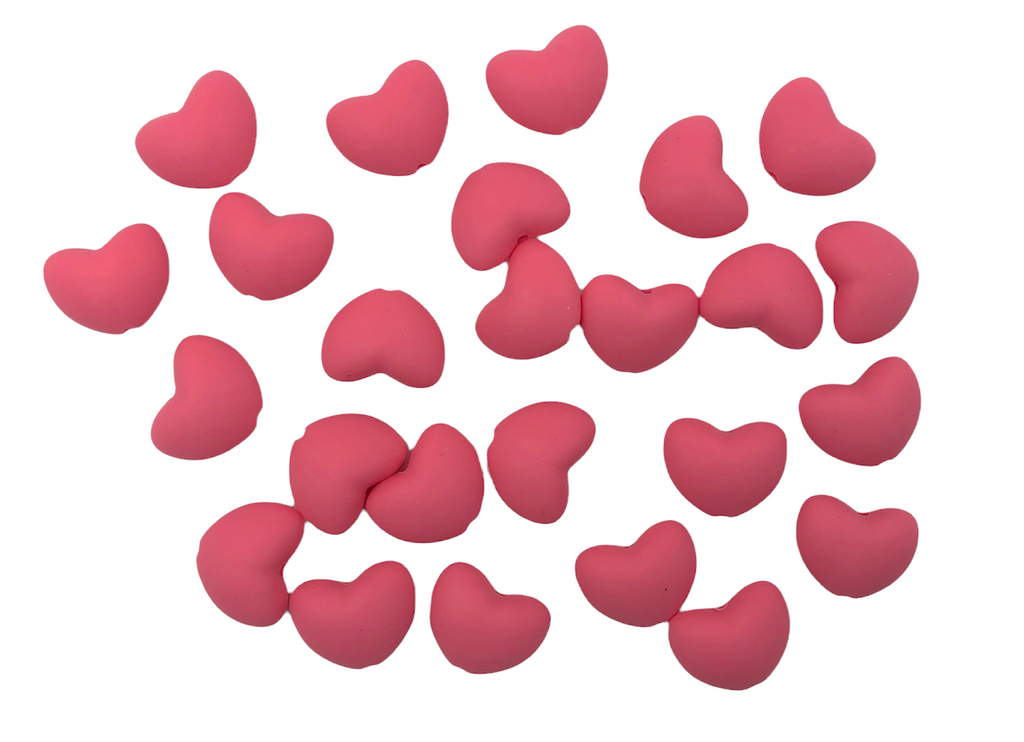 Perfectly Pink Heart Silicone Beads