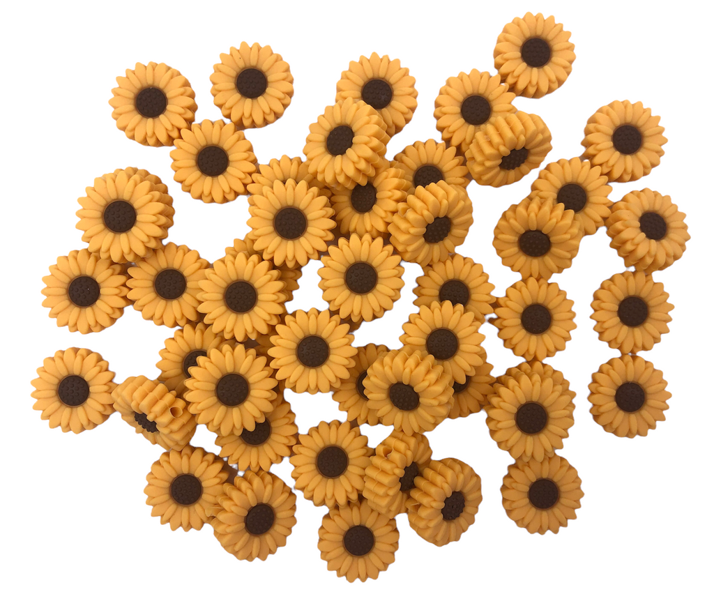 19mm Golden Yellow Daisy Beads