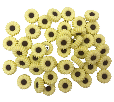 19mm Light Yellow Daisy Beads