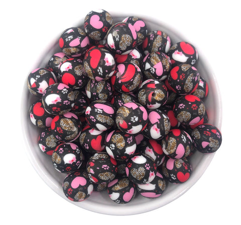 15mm Heart Silicone Beads