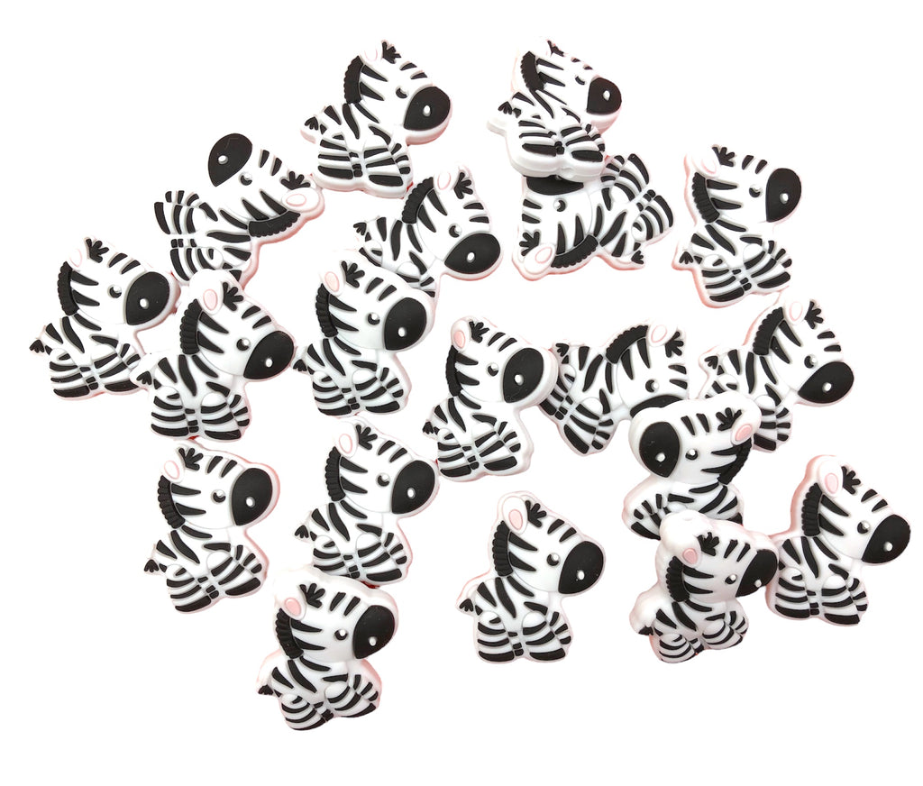 Zebra Shaped Silicone Beads