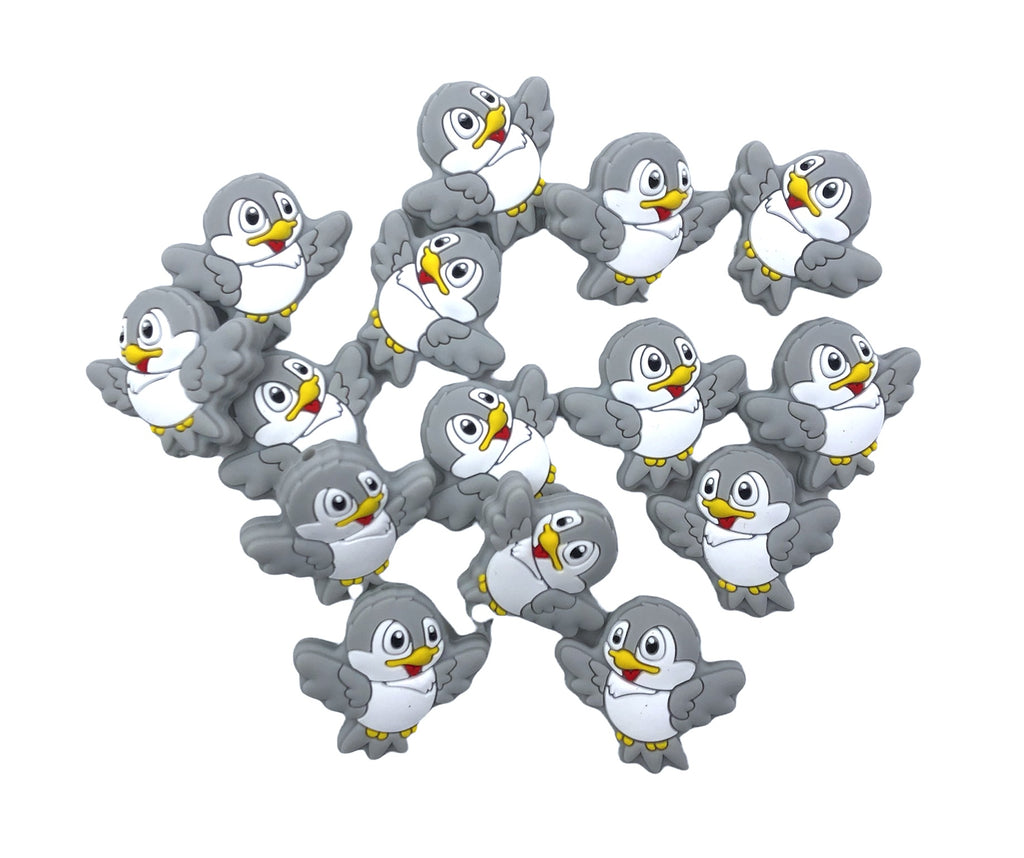 Light Gray Bird Silicone Beads