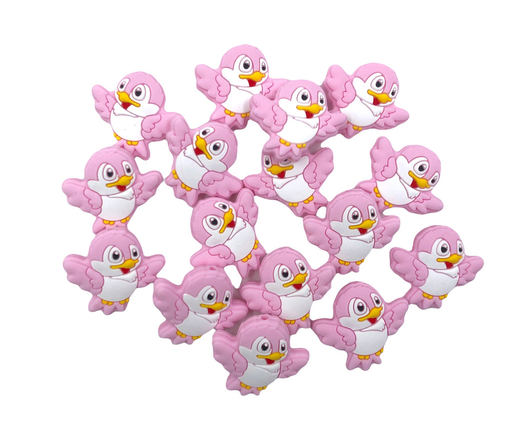 Baby Pink Bird Silicone Beads