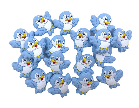 Baby Blue Bird Silicone Beads