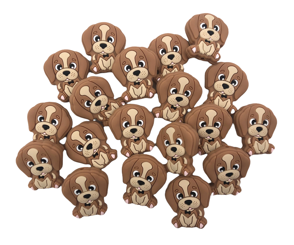 Dark Brown Puppy Dog Beads
