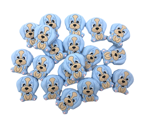 Baby Blue Puppy Dog Beads