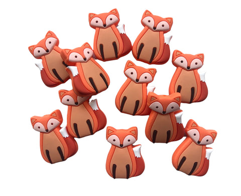 Orange Fox Silicone Beads