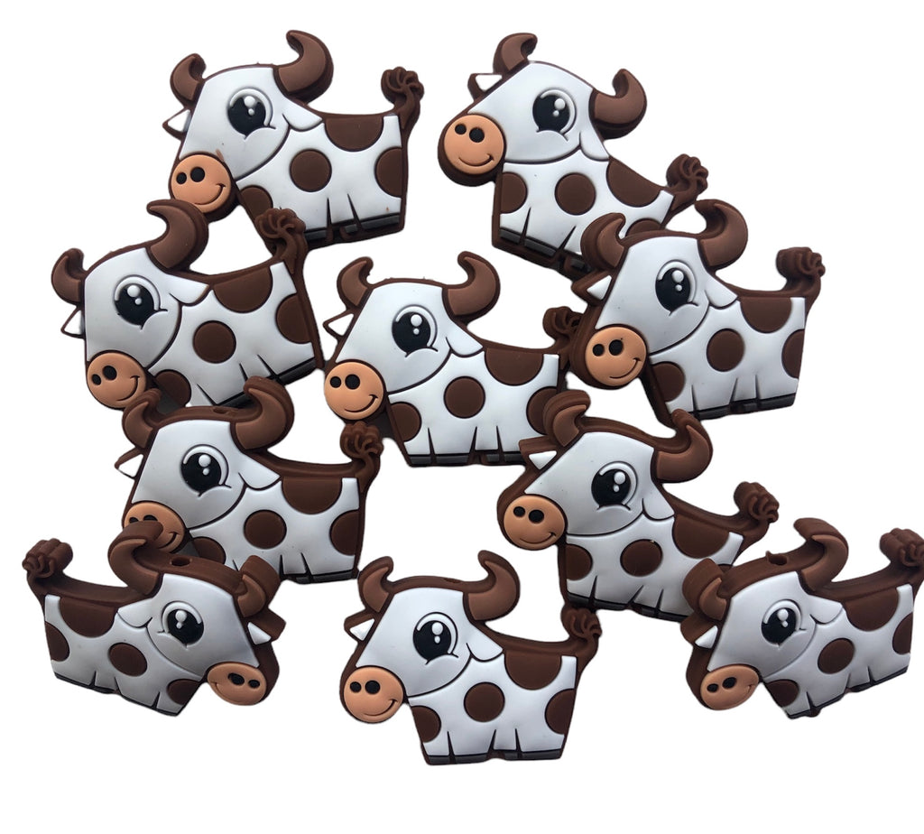 Brown Cow Silicone Beads