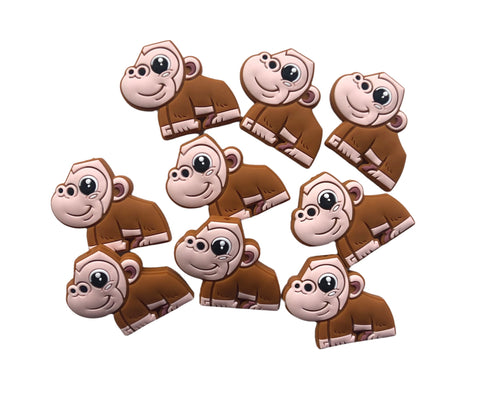 Brown Gorilla Silicone Beads