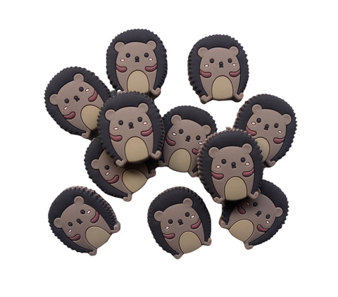 Light Brown Hedgehog Silicone Beads