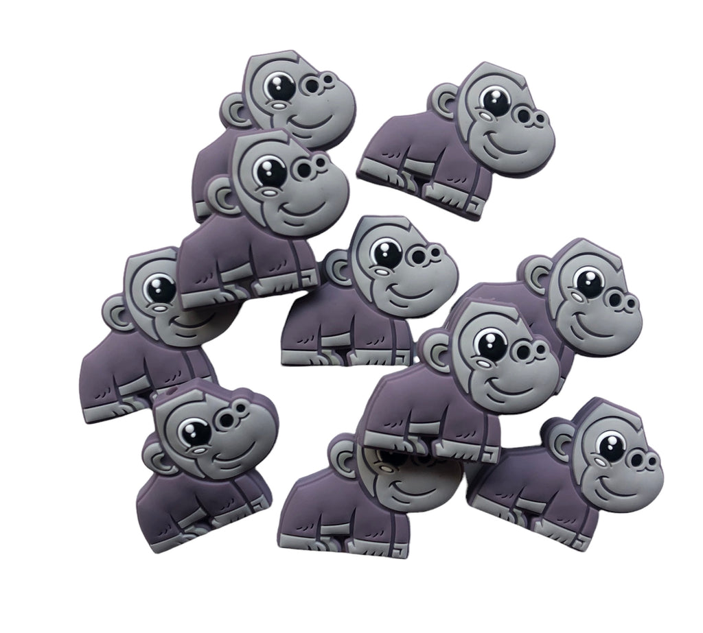 Purple Gorilla Silicone Beads