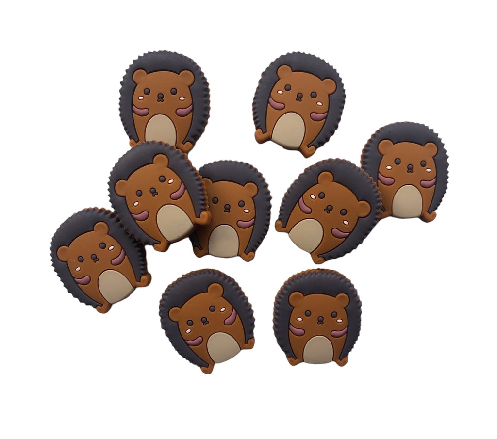 Dark Brown Hedgehog Silicone Beads