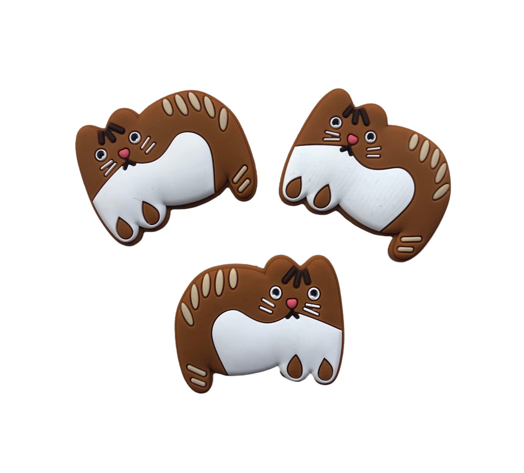 Brown Cat Silicone Beads