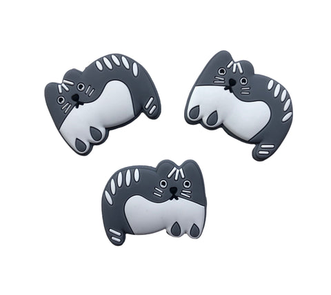 Gray Cat Silicone Beads