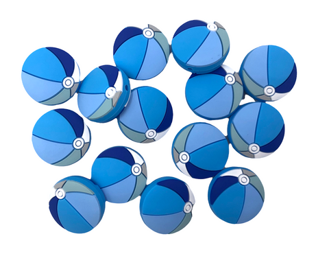 Blue Beach Ball Silicone Beads