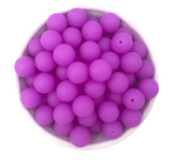 12mm Neon Purple Glow in the Dark Silicone Beads