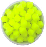 17mm Neon Yellow Glow in the Dark Hexagon Silicone Beads