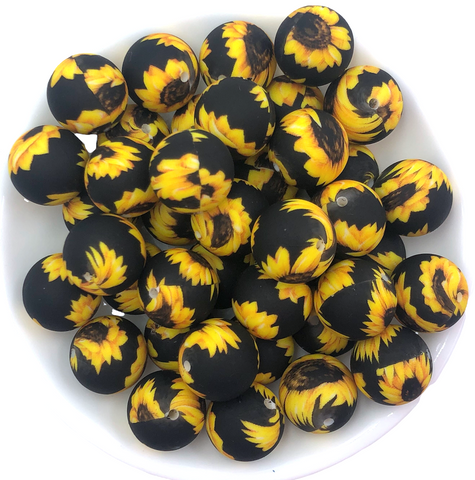 Sunflower Silicone Beads--19mm