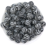 15mm Zebra Print Glow in the Dark Silicone Beads