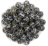 15mm Cheetah Print Glow in the Dark Silicone Beads