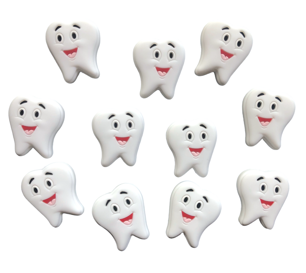 Tooth Teeth Dental Silicone Focal Beads Random Mix