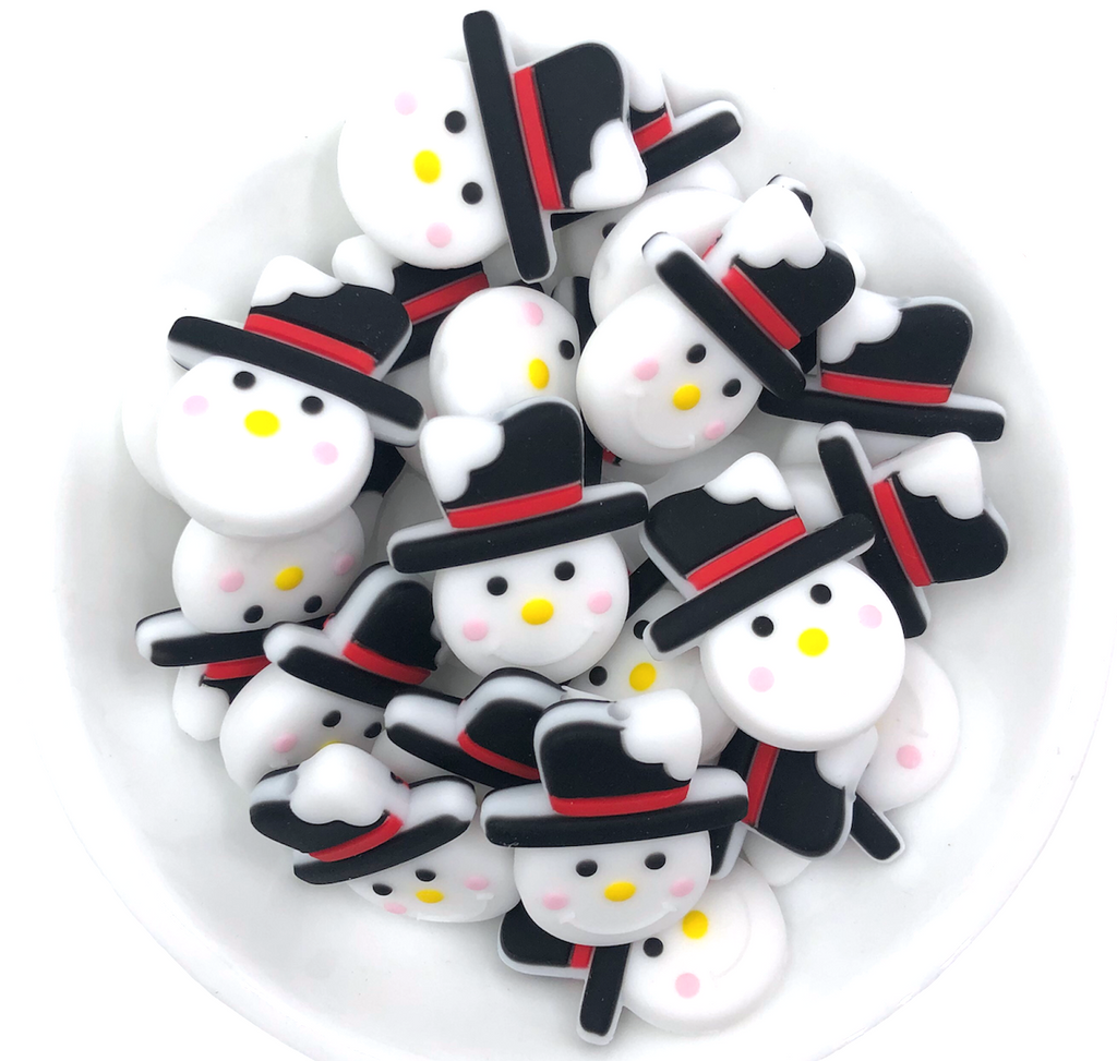 Snowman Face Silicone Beads