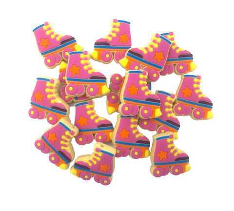 Roller Skate Silicone Beads--Pink