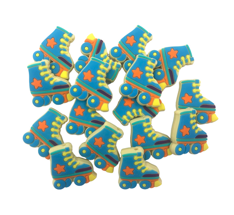 Roller Skate Silicone Beads--Blue