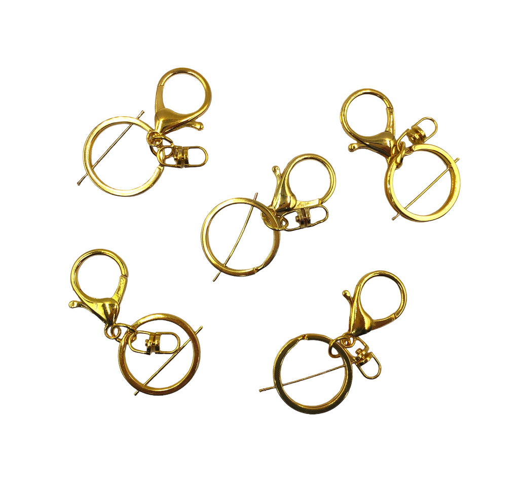 30mm Gold Swivel Key Ring and Clip--keychain