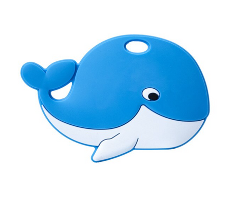 Whale Silicone Teether--Sky Blue