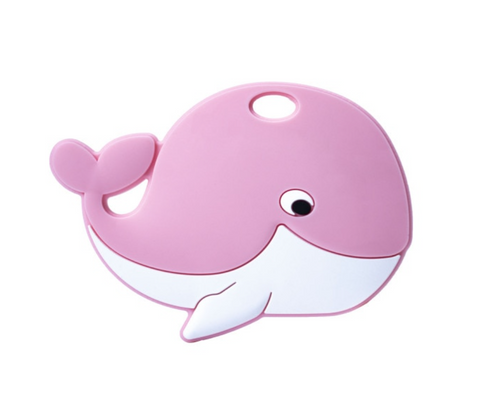 Whale Silicone Teether--Pink Quartz