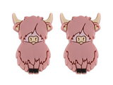Dusty Rose Highland Cow Silicone Beads