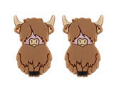 Caramel Brown Highland Cow Silicone Beads