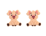 Peach Pig Silicone Beads