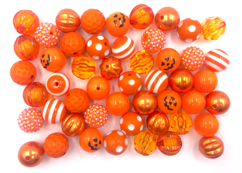 Orange Bulk Chunky Bead Mix