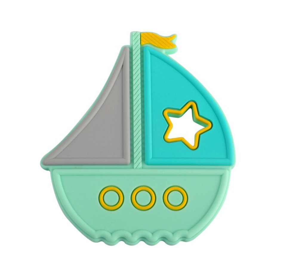 Mint Sailboat Silicone Teether