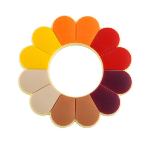 Shades of Red, Orange, & Yellow Flower Silicone Teether