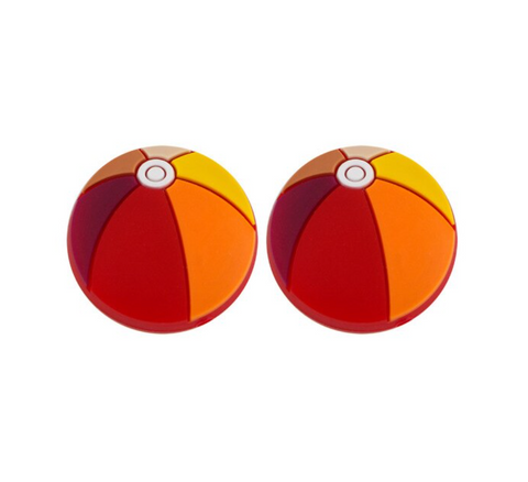 Shades of Red, Orange & Yellow Beach Ball Silicone Teether