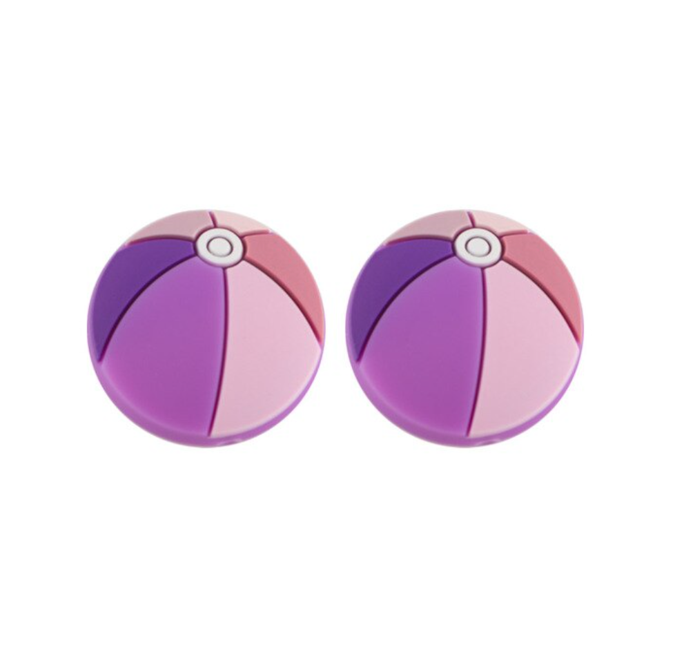 Shades of Pink & Purple Beach Ball Silicone Teether