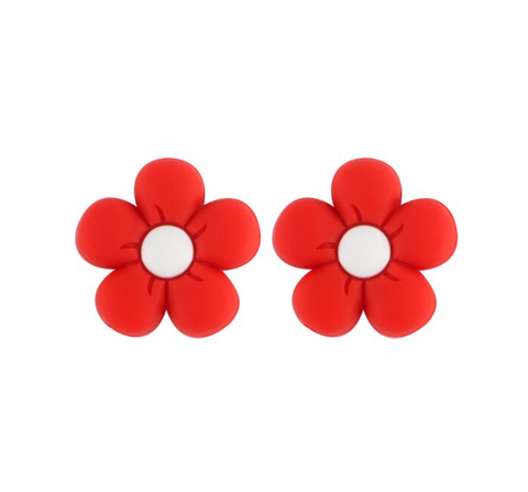 26mm Red Cosmo Flower Beads