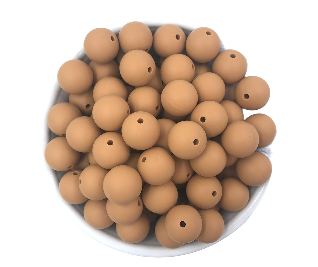 19mm Toasted Coconut Silicone Beads