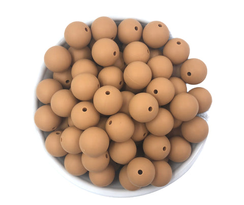 15mm Toasted Coconut Silicone Beads