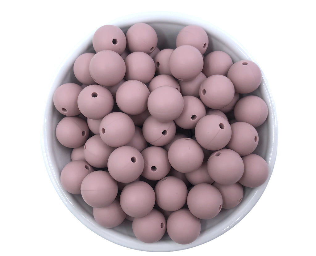 15mm Vintage Mauve Silicone Beads