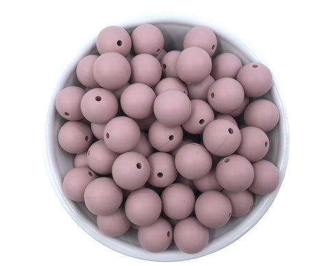19mm Vintage Mauve Silicone Beads